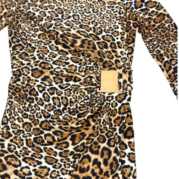 Frank Lyman Design Animal Print Dress - Long Sleeve Midi - Sixe 8 - Picture 14 of 16